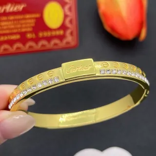 Cartier Juste un Clou সোনার পাভে ক্রিস্টাল ব্রেসলেট