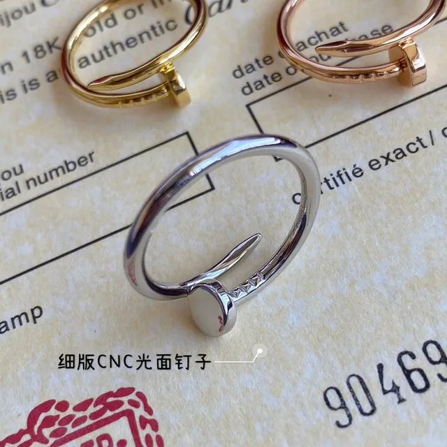 Cartier Juste un Clou Gold Silver Slim Open-Band Polished Nail Motif Ring 3