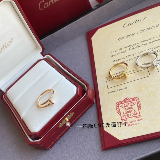 Cartier Juste un Clou Gold Silver Slim Open-Band Polished Nail Motif Ring 4
