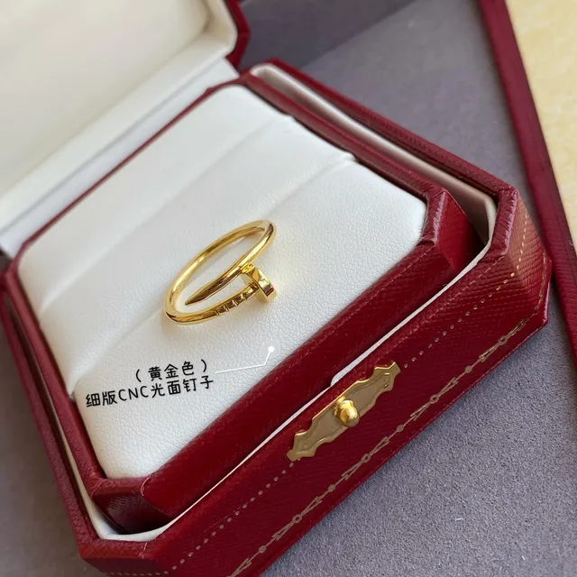 Cartier Juste un Clou Gold Silver Slim Open-Band Polished Nail Motif Ring 6