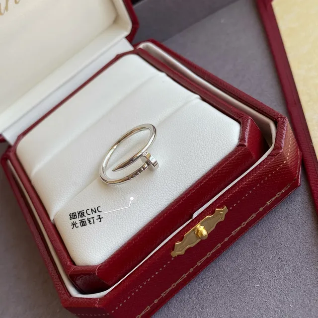 Cartier Juste un Clou Gold Silver Slim Open-Band Polished Nail Motif Ring 7