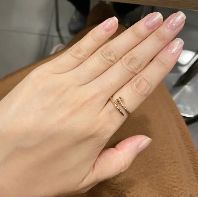 Cartier Juste un Clou Gold Silver Slim Open-Band Polished Nail Motif Ring 8