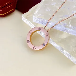Cartier Juste un Clou Open Circle Rose Gold Stone-Set Necklace