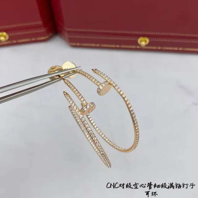 أقراط Cartier Juste un Clou Pavé الماس ذهب 8