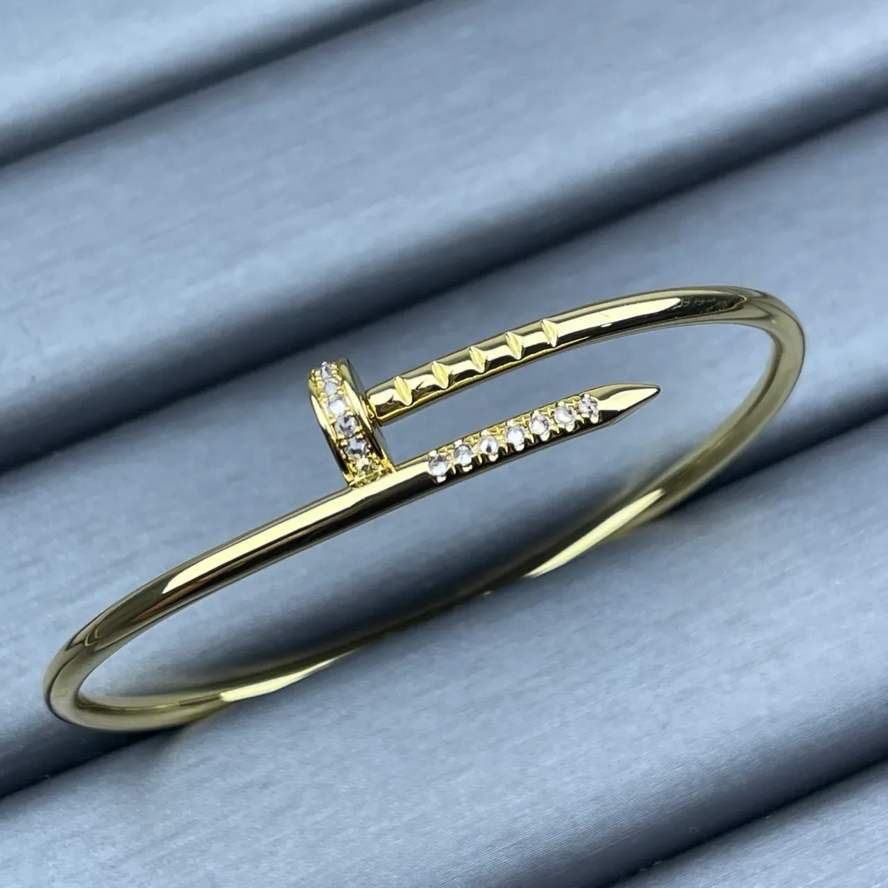 Cartier Juste un Clou Pavé Nail Motif Open Bangle Bracelets 2