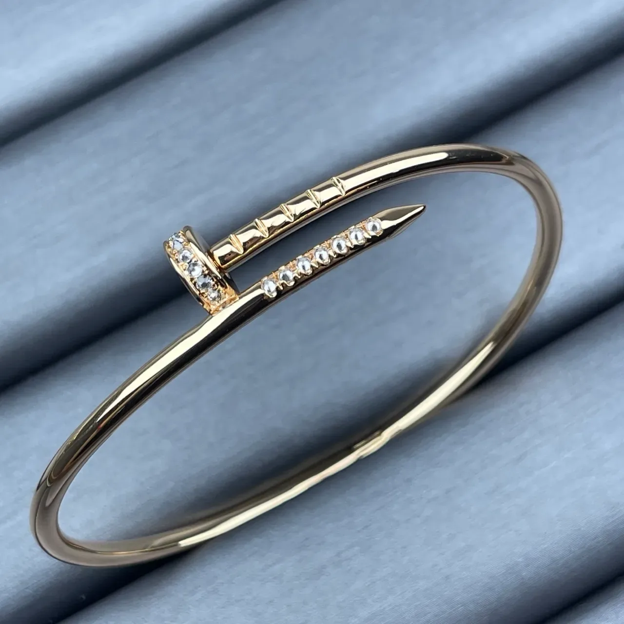Cartier Juste un Clou Pavé Nail Motif Open Bangle Bracelets 4