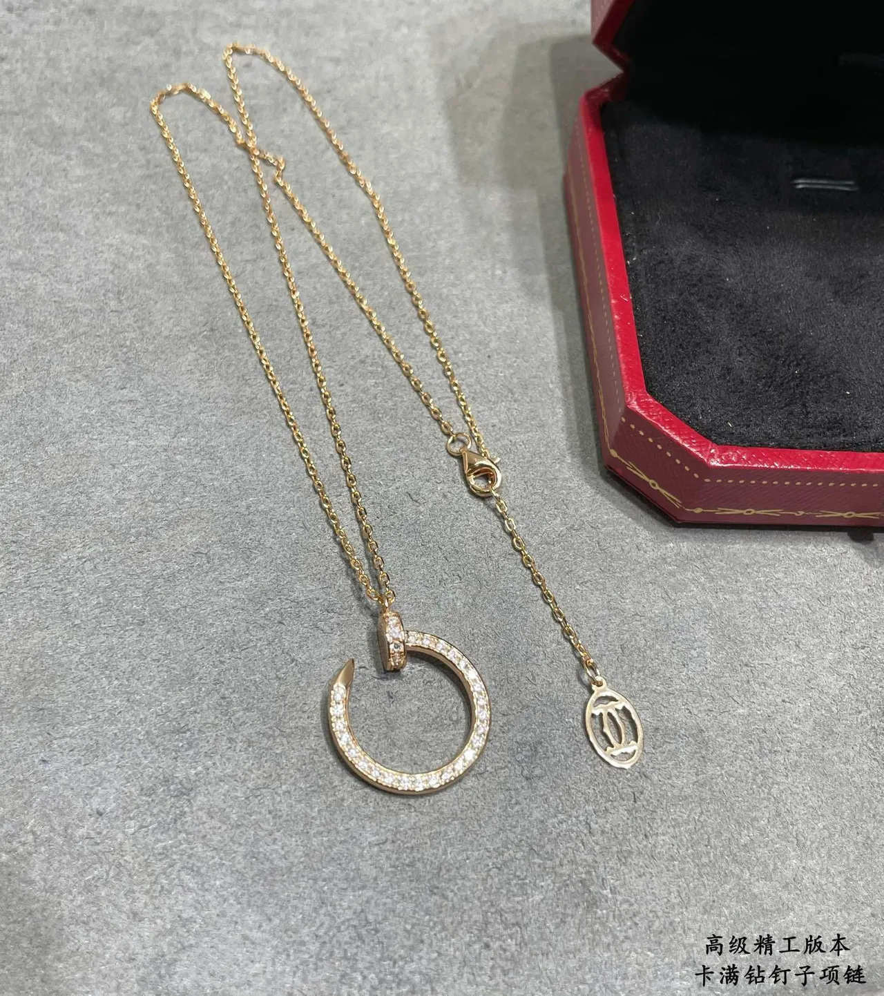 Cartier Juste un Clou Pavé Collares de Pendente de Clavo de Círculo Abierto 3