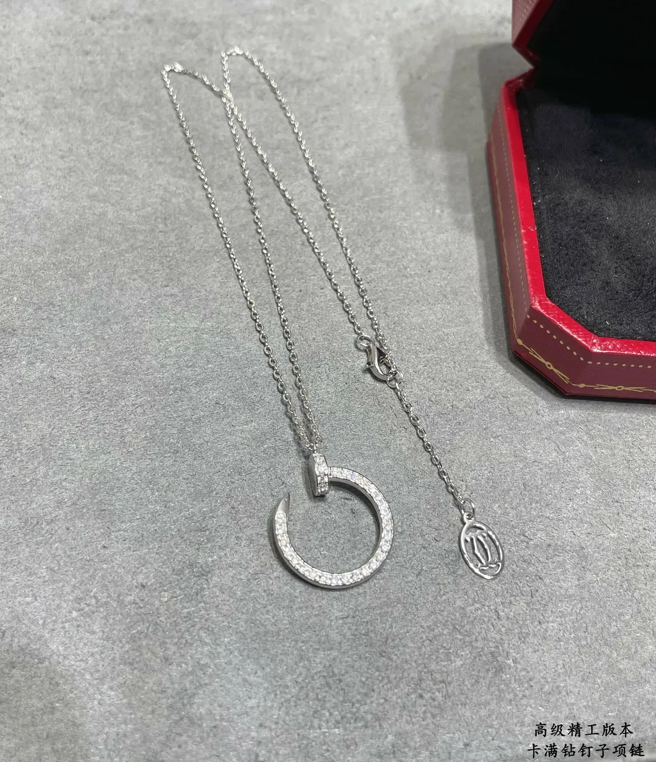Cartier Juste un Clou Pavé Collares de Pendente de Clavo de Círculo Abierto 4