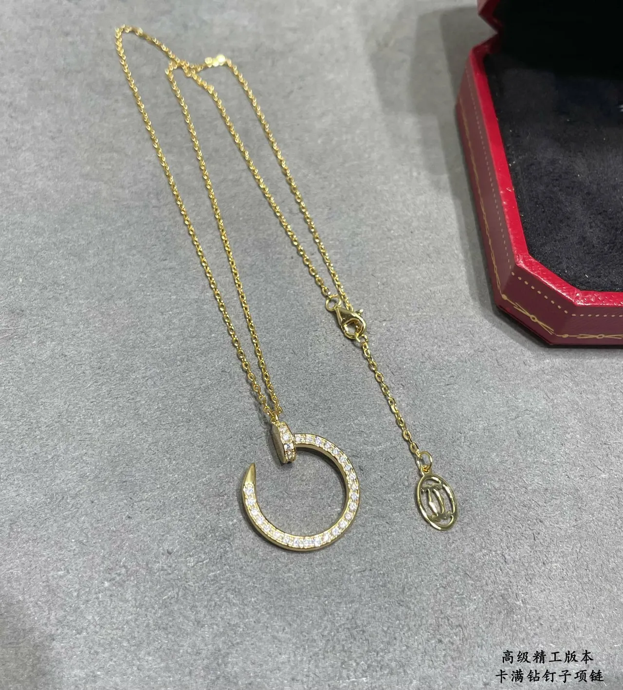 Cartier Juste un Clou Pavé Collares de Pendente de Clavo de Círculo Abierto 5