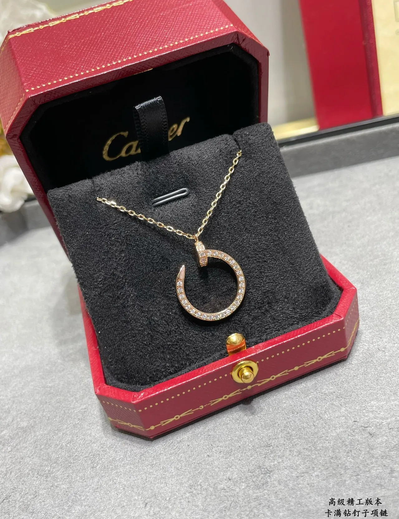 Cartier Juste un Clou Pavé Collares de Pendente de Clavo de Círculo Abierto 8