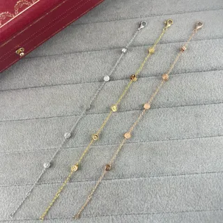 Cartier Juste un Clou فضة/ذهب سلسلة بوصلات بيضاوية رفيعة دائرية مع نقش سوار