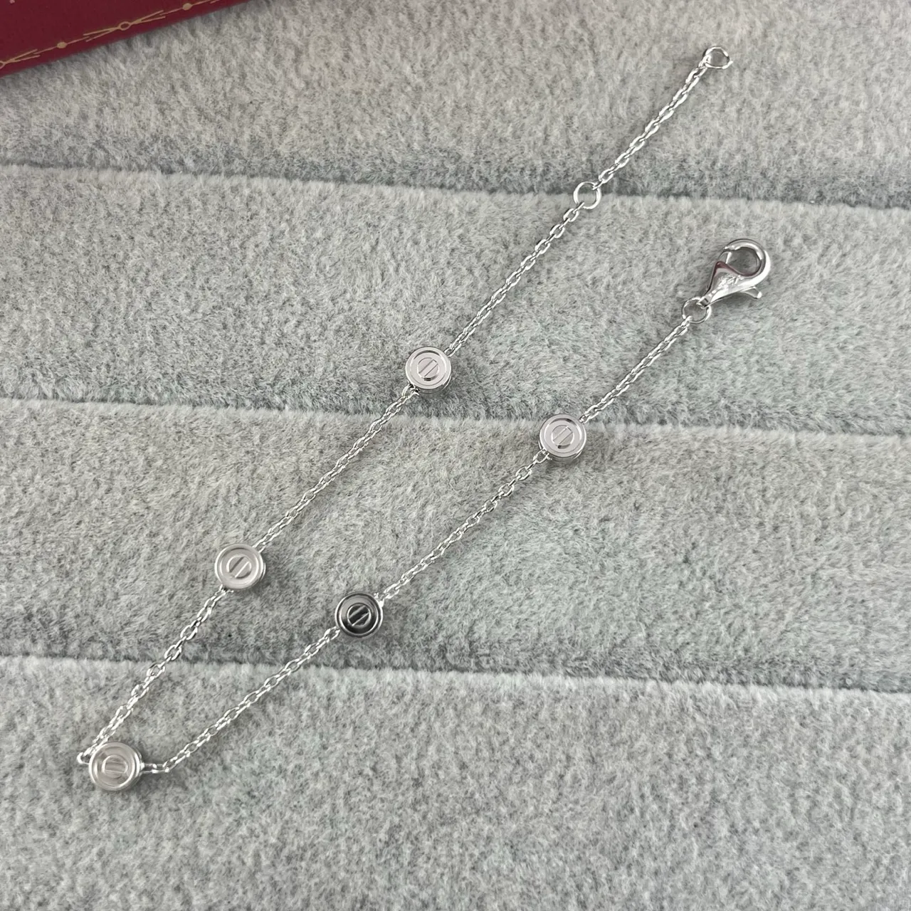 Cartier Juste un Clou Silver Gold Thin Oval-Link Chain Circular Bezel-Set Motifs Bracelet 4