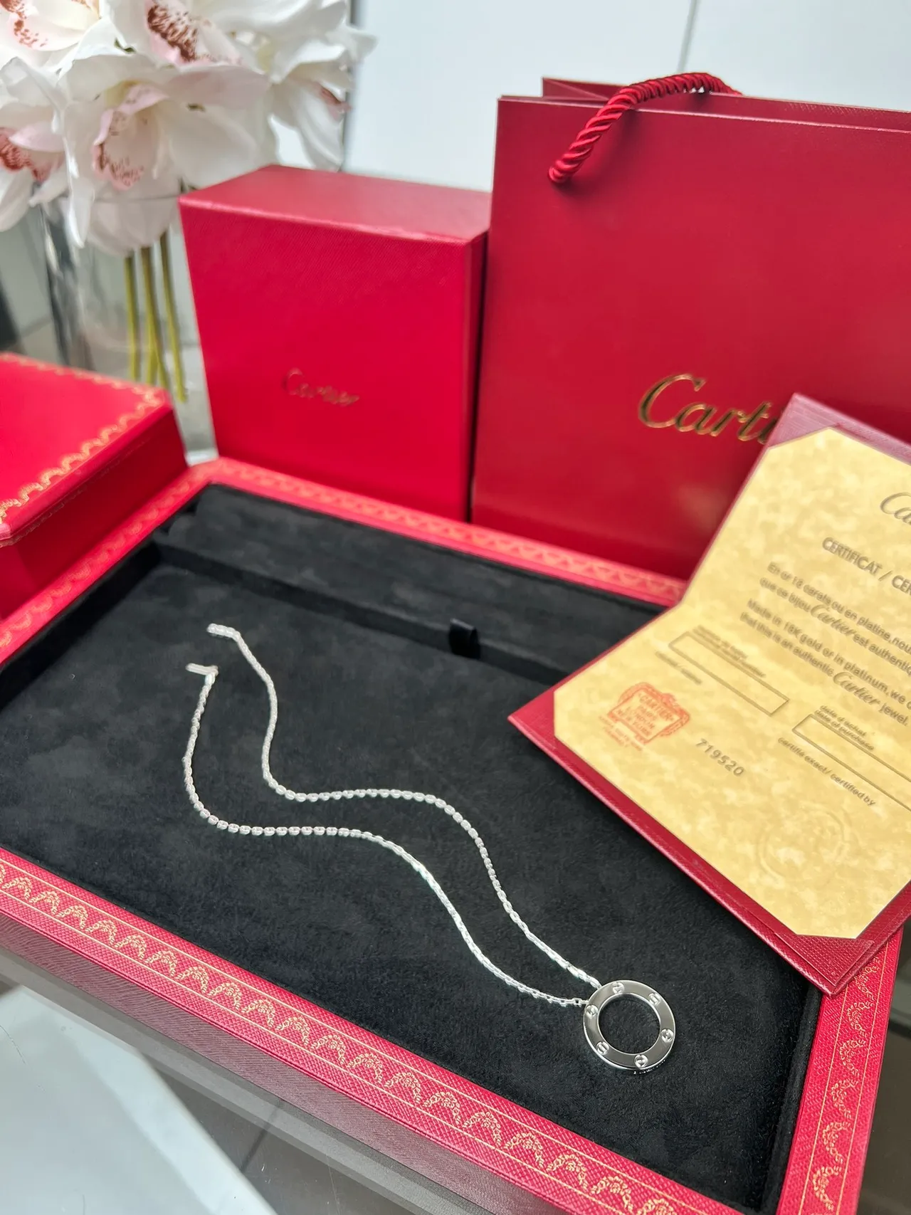 Cartier Juste un Clou सिल्वर टोन गोलाकार पेंडेंट नेकलेस 8