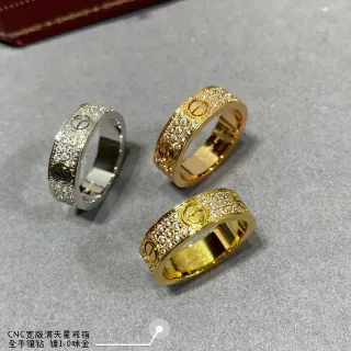 Cartier Juste un Clou চওড়া ব্যান্ড পাভে ডায়মন্ড রিং