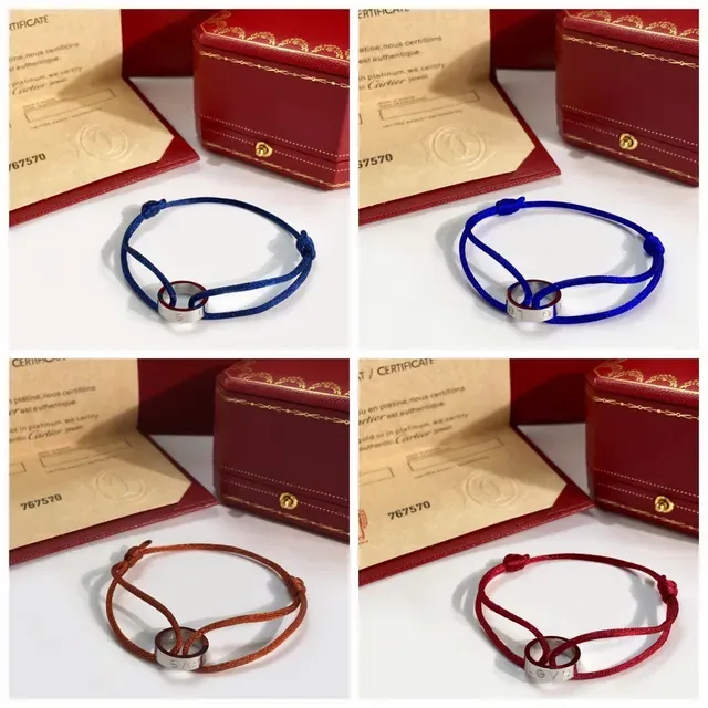 Cartier Love سوار فوشيا خيط حلقات متشابكة 5