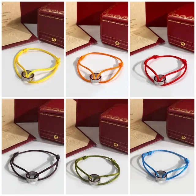 Cartier Love سوار فوشيا خيط حلقات متشابكة 7