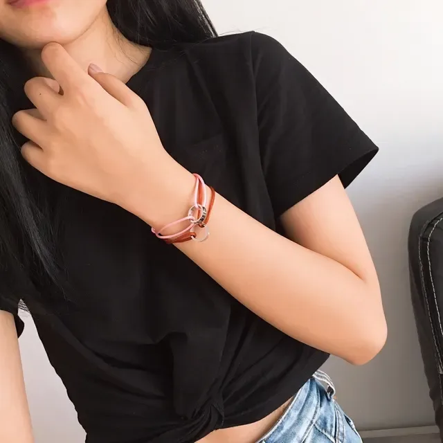 Cartier Love سوار فوشيا خيط حلقات متشابكة 8