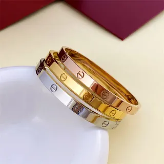 Cartier Love Bracelet فضي ذهبي ذهب وردي لون صلب مجموعة البراغي سوار