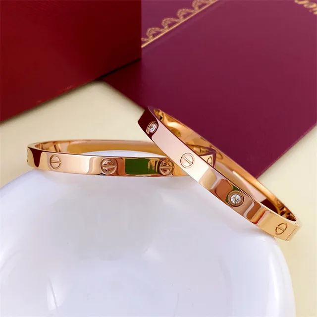 Cartier Love Bracelet Argent Or Or Rose Ton Rigide Screw-Set Bracelets 3
