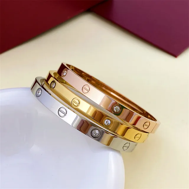 Cartier Love Bracelet Argent Or Or Rose Ton Rigide Screw-Set Bracelets 4