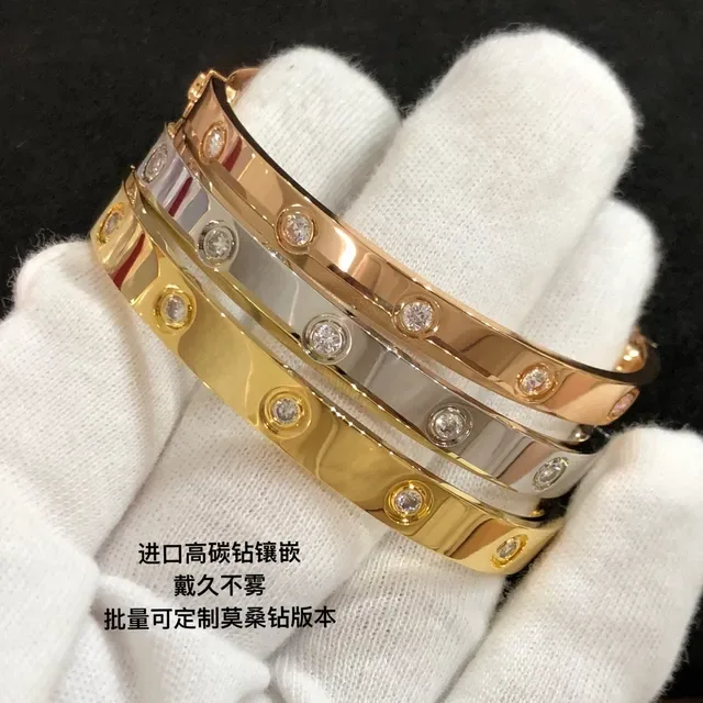 Cartier Love সোনা রূপা প্রশস্ত ব্যান্ড স্ক্রু মোটিফ ব্রেসলেট 4