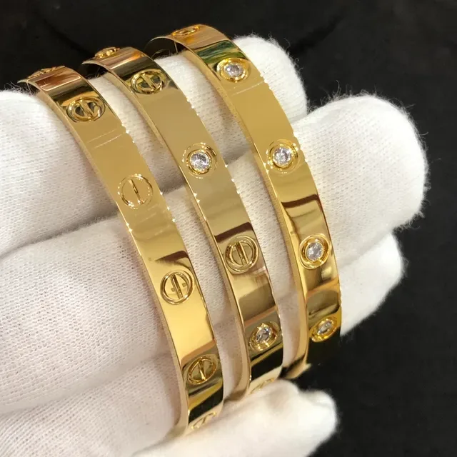 Cartier Love সোনা রূপা প্রশস্ত ব্যান্ড স্ক্রু মোটিফ ব্রেসলেট 5