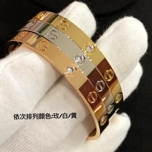 Cartier Love সোনা রূপা প্রশস্ত ব্যান্ড স্ক্রু মোটিফ ব্রেসলেট 9