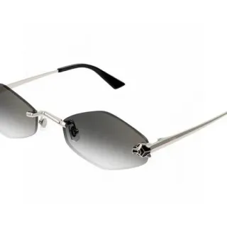 Cartier Panthère de Cartier Gradient Gray Rimless Sunglasses