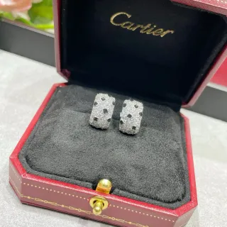 Cartier रू्पाली कालो पाभे-सेट ज्यामितिक इनले कानेर दुल