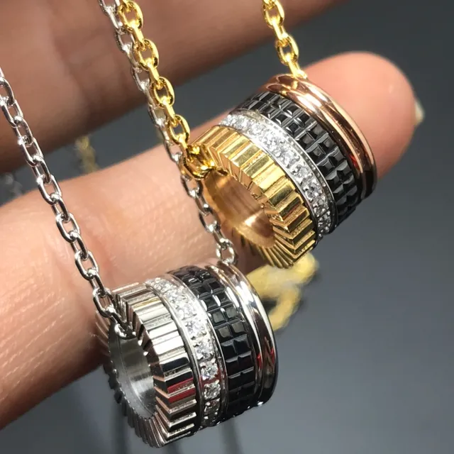 Cartier Trinity Gold Black Modular Cylindrical Pendant Multi-Tone Necklace 2