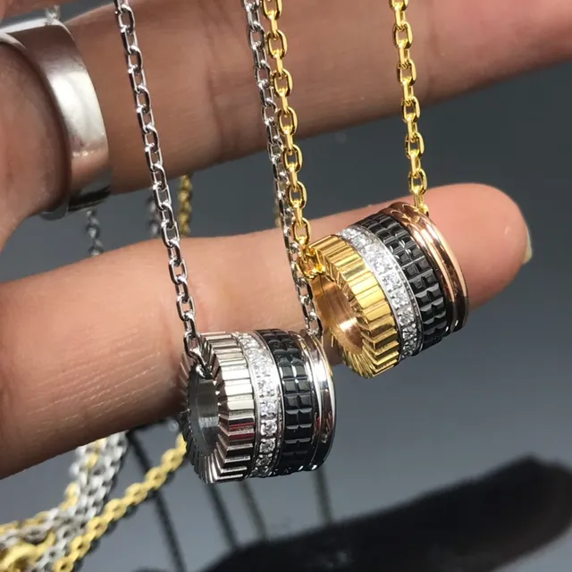 Cartier Trinity Gold Black Modular Cylindrical Pendant Multi-Tone Necklace 5