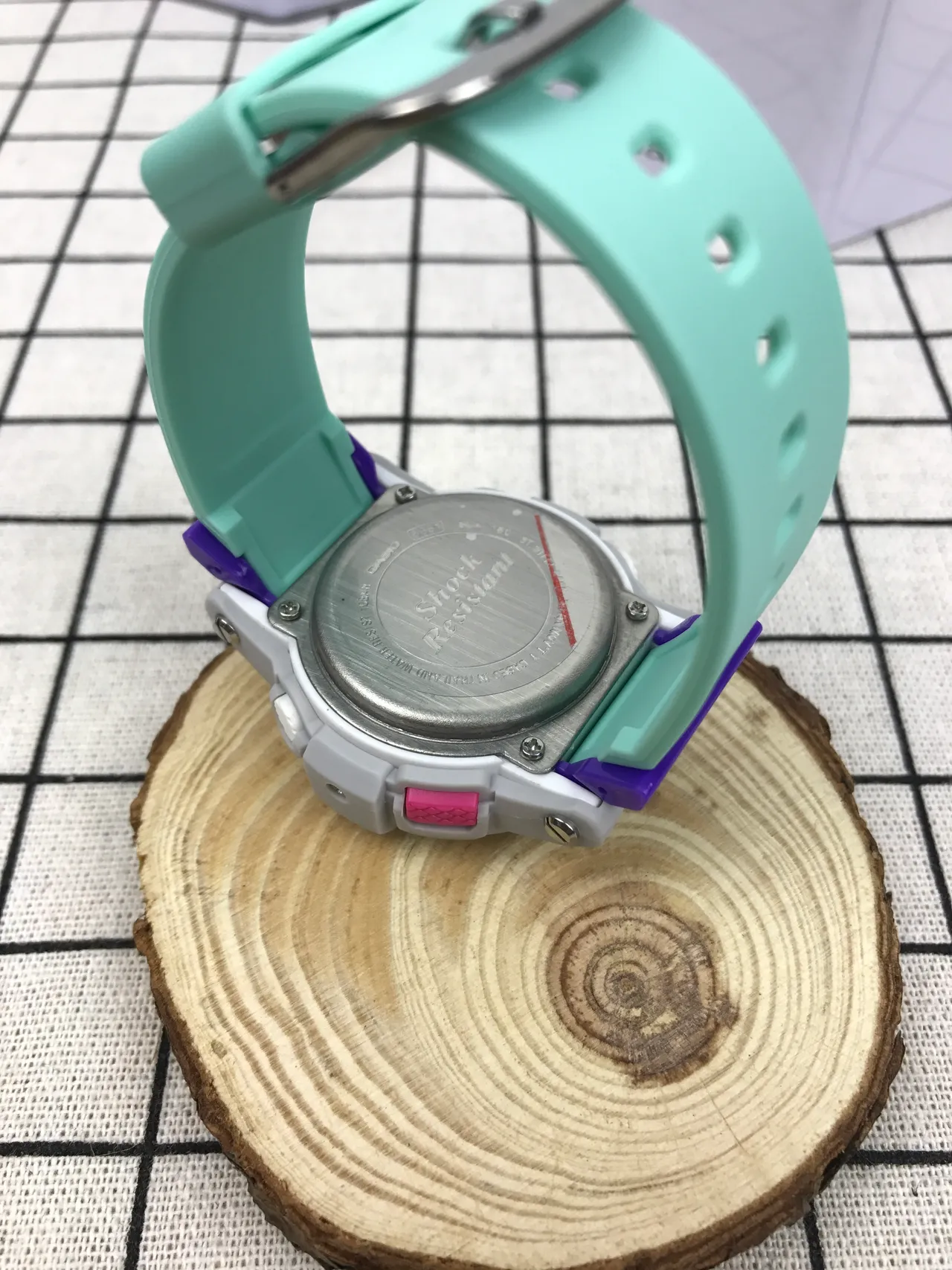 Casio Baby-G ग्रे हरा कठोर एनालॉग-डिजिटल ज्वार ग्राफ कार्यक्षमता घड़ी 2