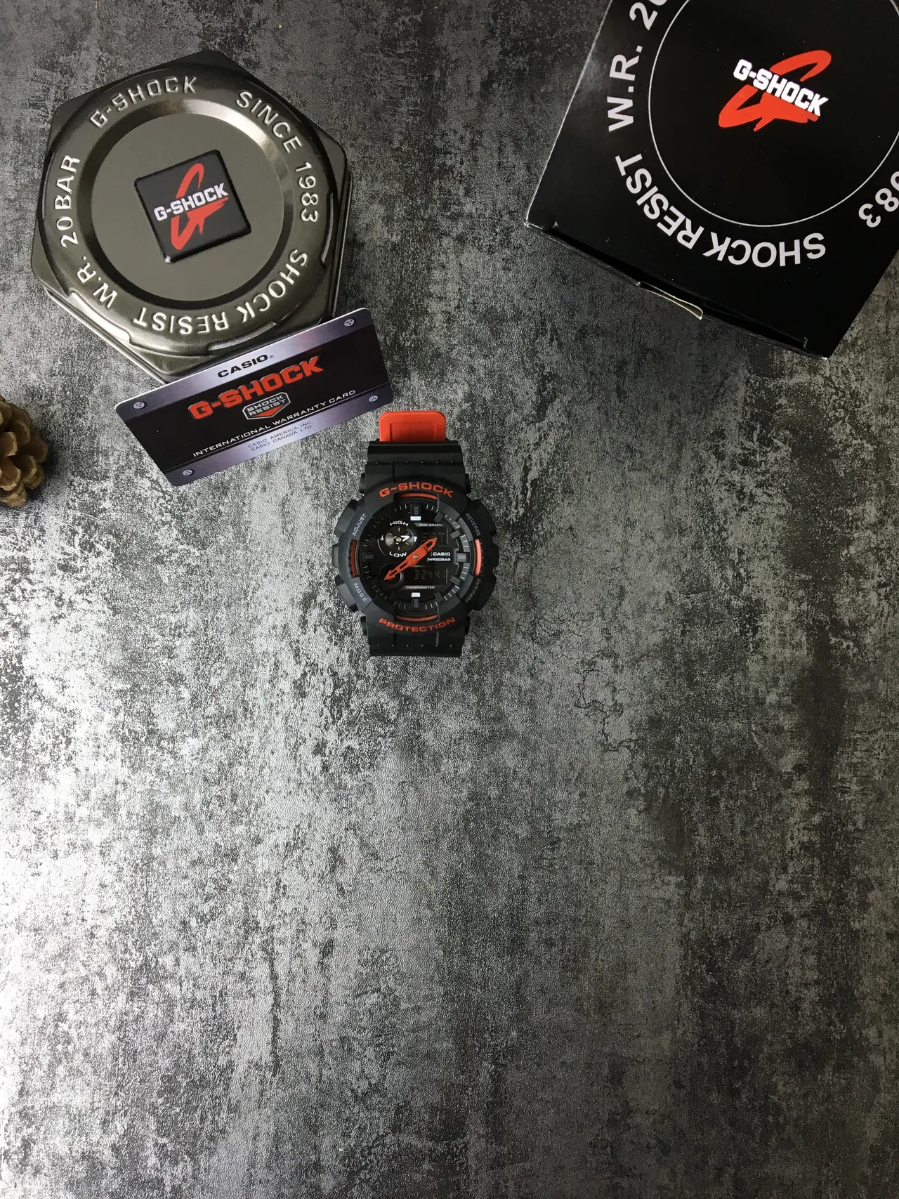 Casio G-Shock GA-100 Reloj Deportivo Negro y Naranja 7