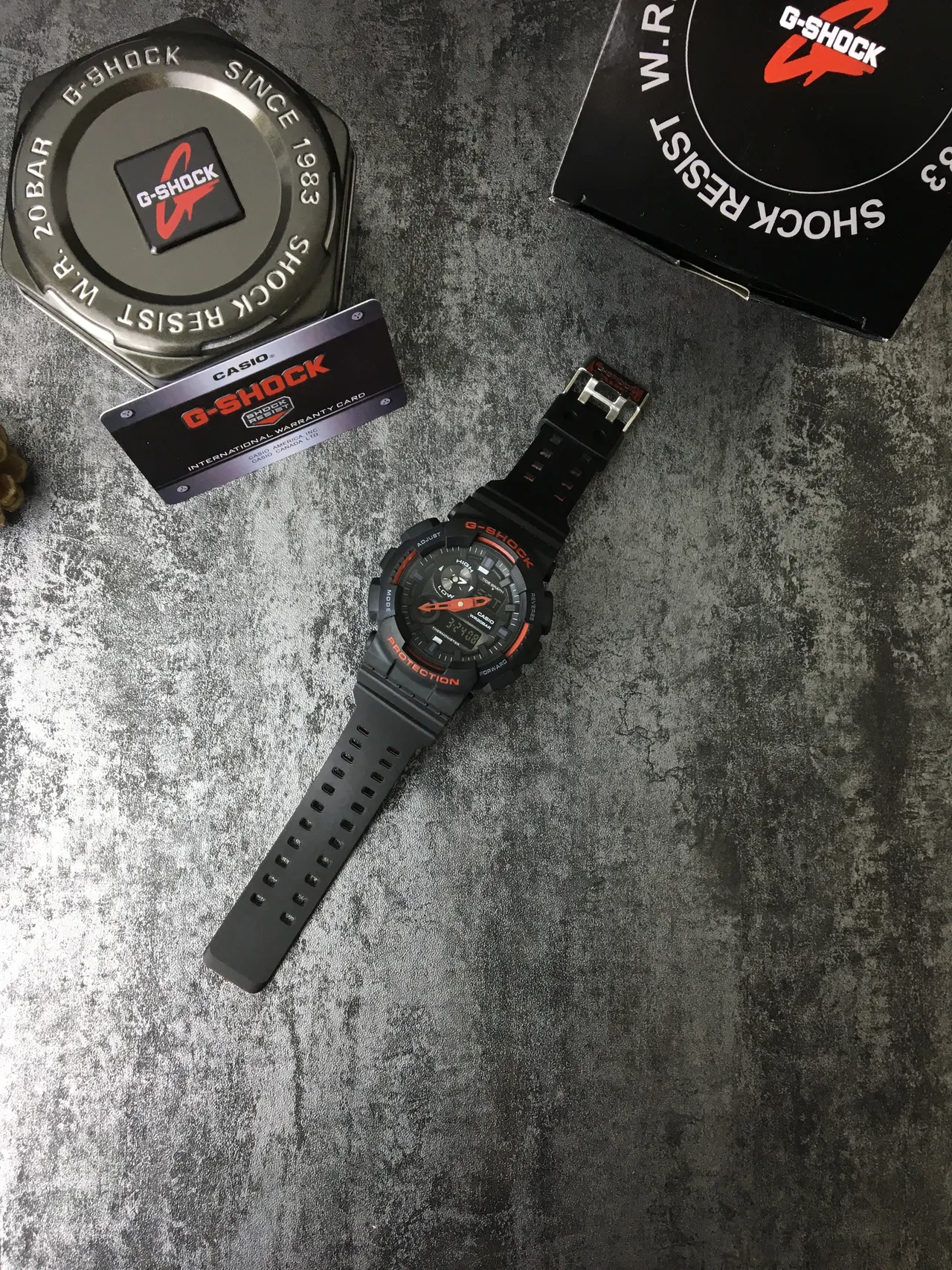 Casio G-Shock GA-100 Reloj Deportivo Negro y Naranja 5