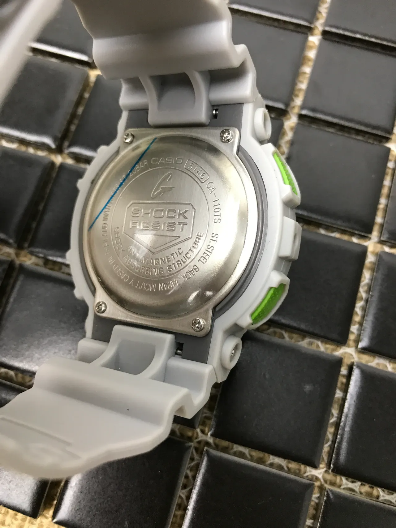 Casio G-Shock GA-100 Light Gray and Lime Green Sports Watch 15
