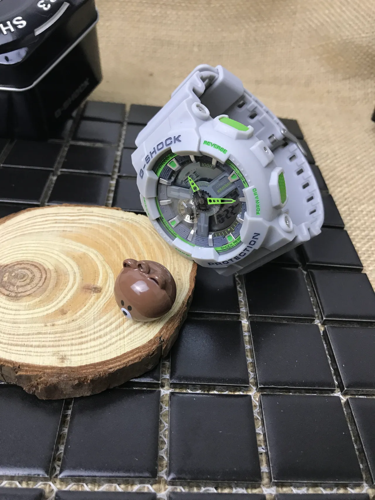 Casio G-Shock GA-100 Light Gray and Lime Green Sports Watch 16