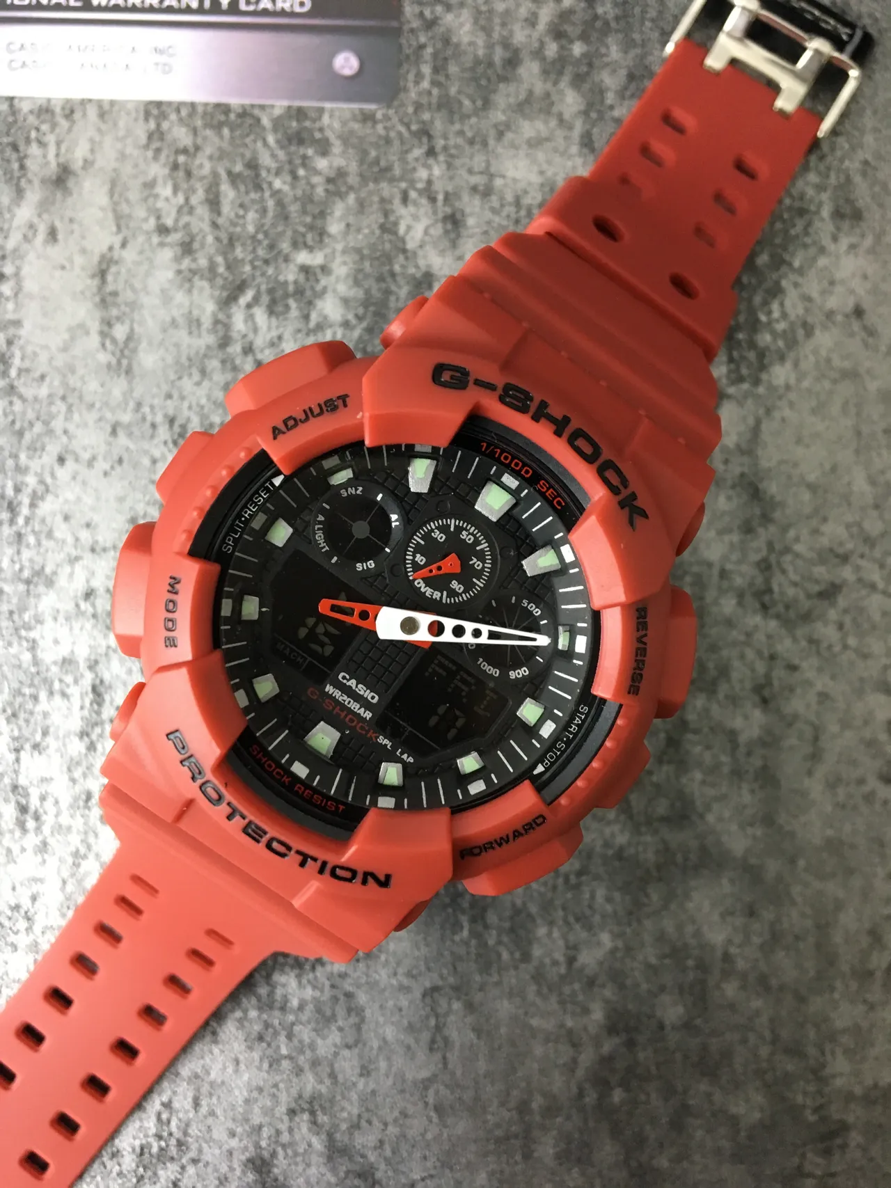 Casio G-Shock GA-100 橙色树脂运动手表 5