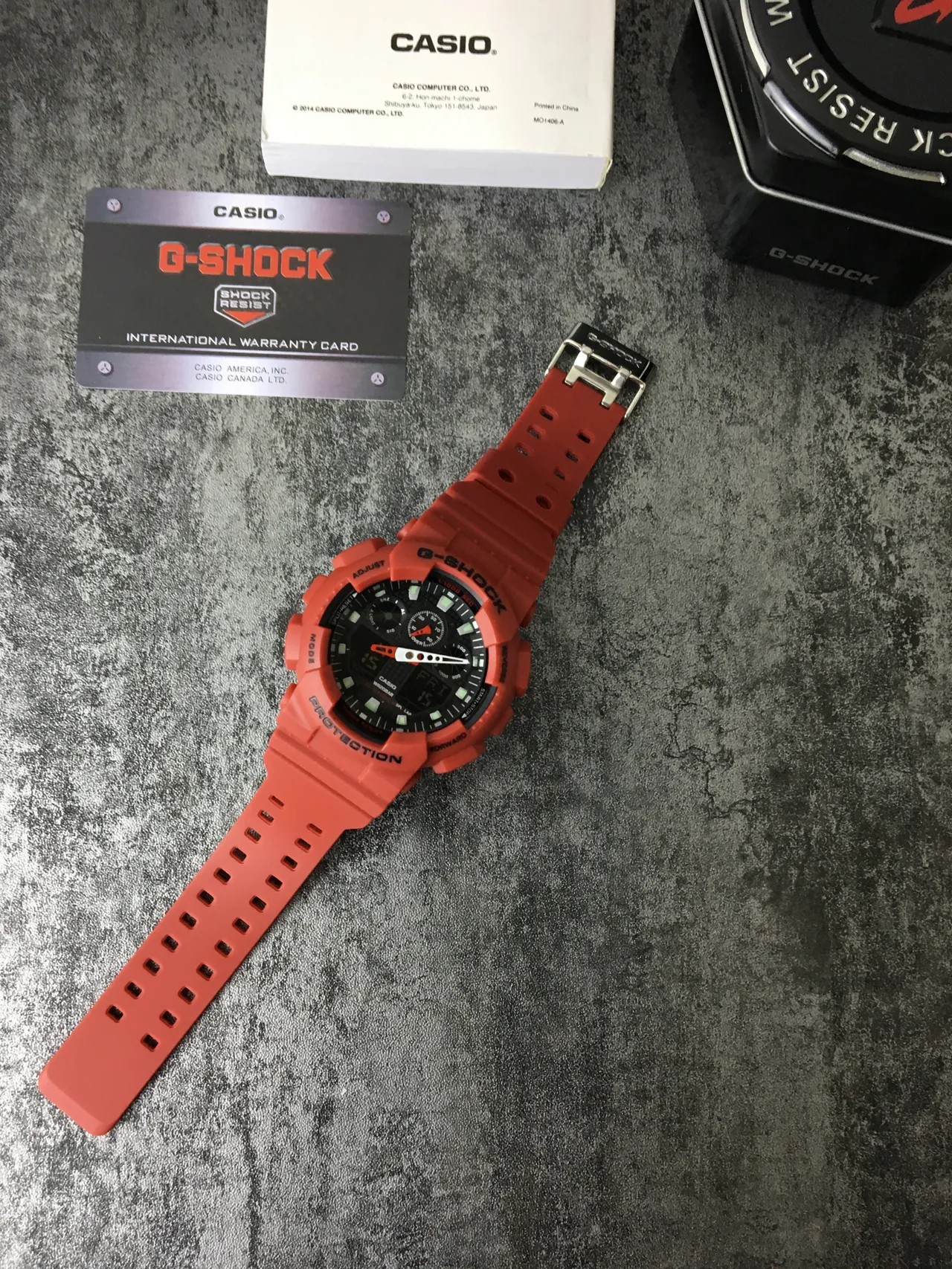 Casio G-Shock GA-100 橙色树脂运动手表 6