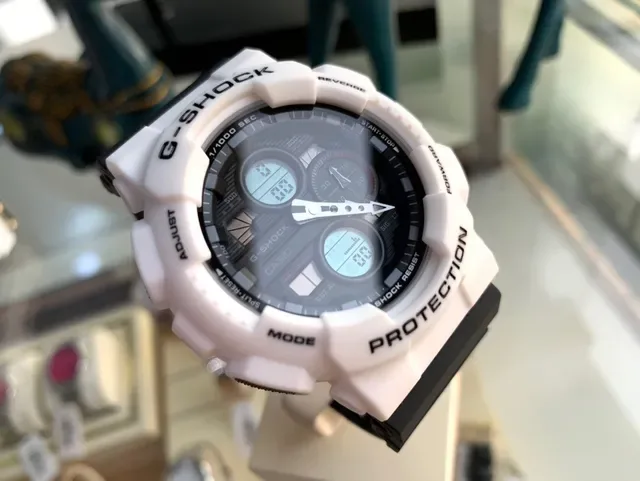 Casio G-Shock GA-100 ساعة رياضية أبيض وأسود 6