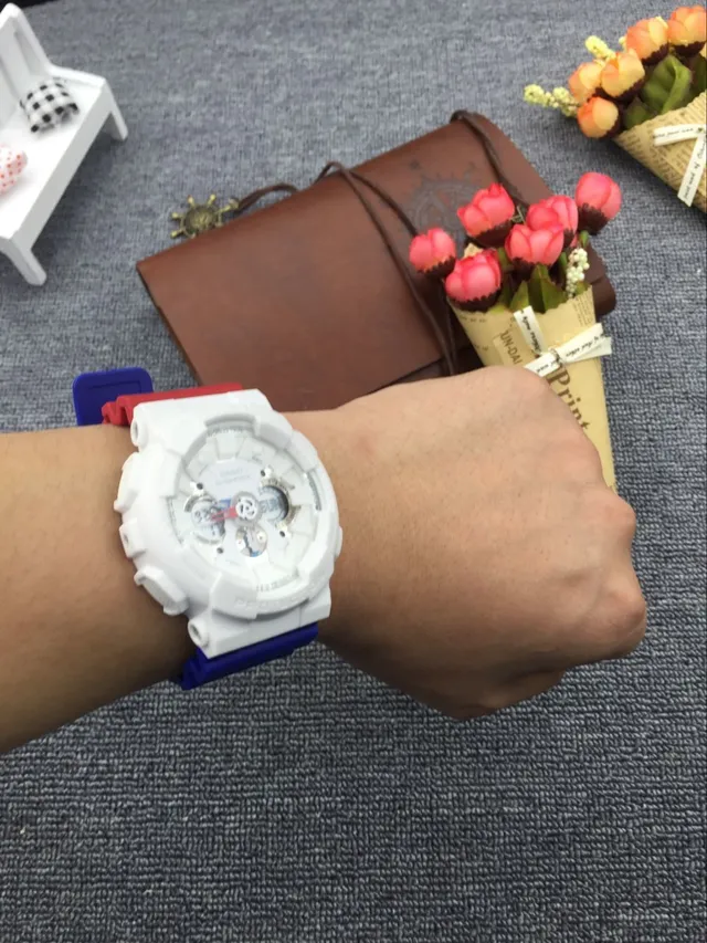 Casio G-Shock GA-100 সাদা লাল নীল স্পোর্টস ওয়াচ 11