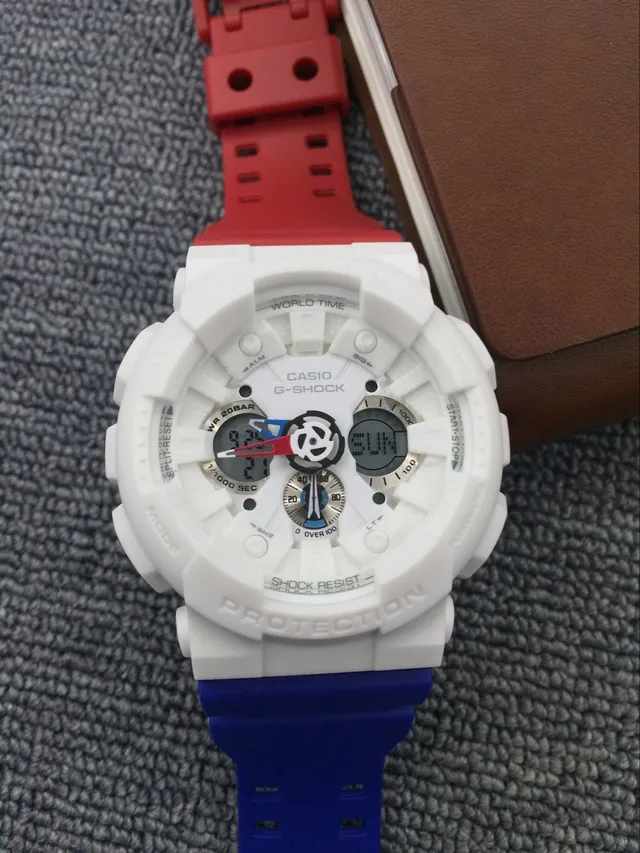 Casio G-Shock GA-100 সাদা লাল নীল স্পোর্টস ওয়াচ 12