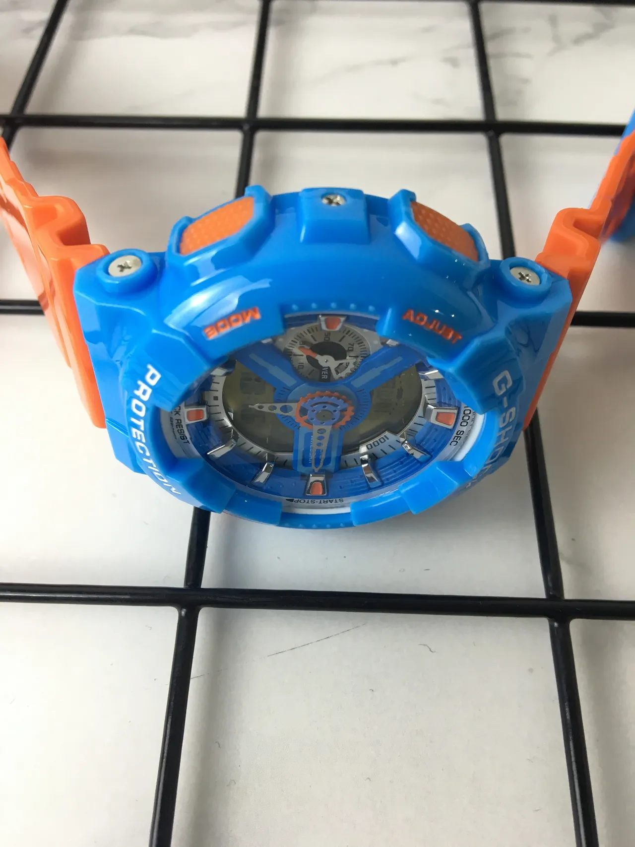 Casio G-Shock GA-110 ساعة رياضية زرقاء وبرتقالية 5
