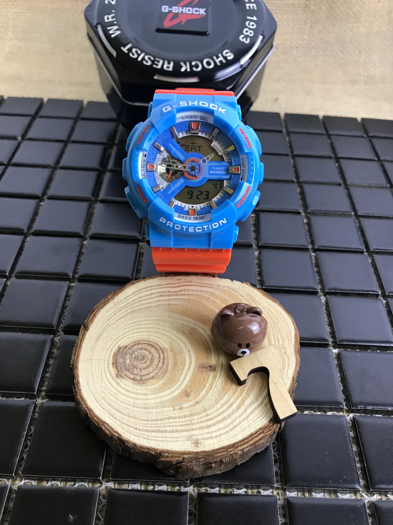 Casio G-Shock GA-110 ساعة رياضية زرقاء وبرتقالية 18