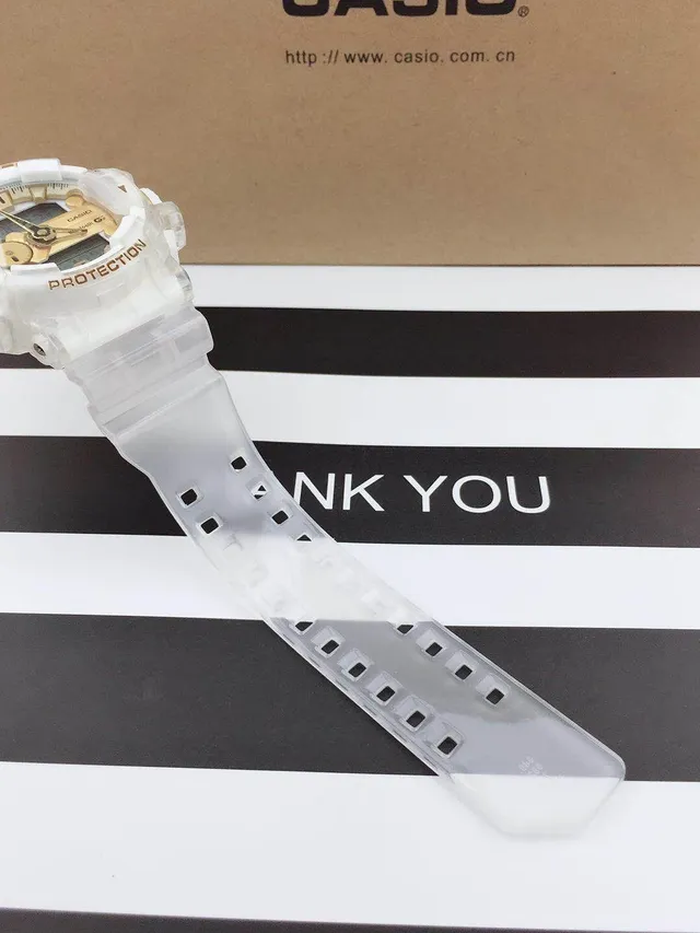 Casio G-Shock GA-B2100 पारदर्शी सफेद और सोने का खेल घड़ी 3