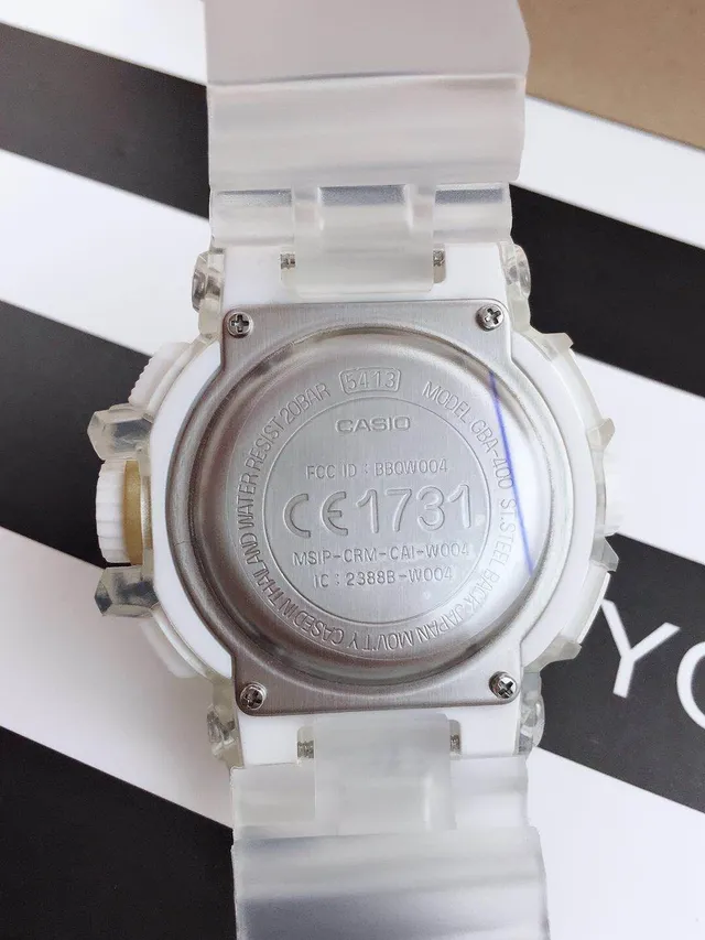Casio G-Shock GA-B2100 पारदर्शी सफेद और सोने का खेल घड़ी 5