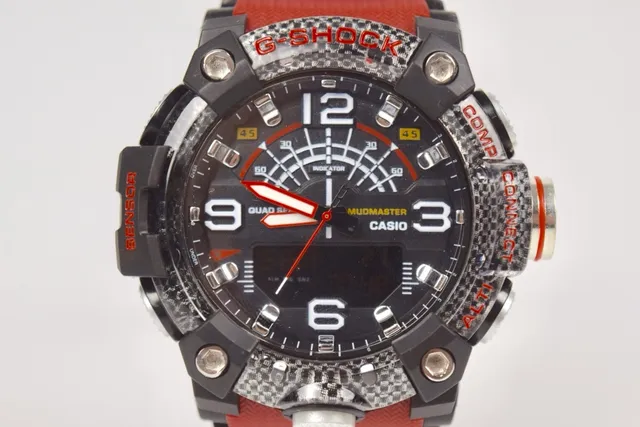 Casio G-Shock Mudmaster Carbon Fiber and Red Sports Watch 3