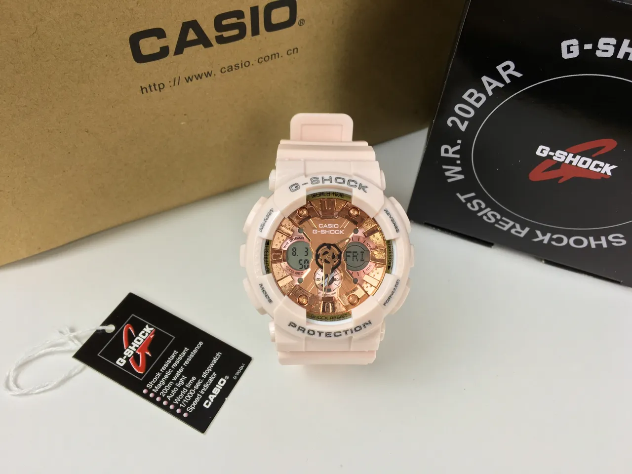 Casio G-Shock Dial Rose Gold Off-White Reloj Deportivo 9