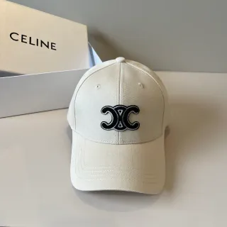 Celine Triomphe 刺绣米白色棒球帽