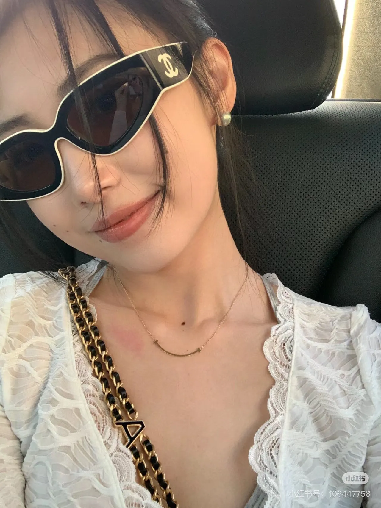 Chanel 猫眼黑米色轮廓细亚克力镜框太阳镜 3