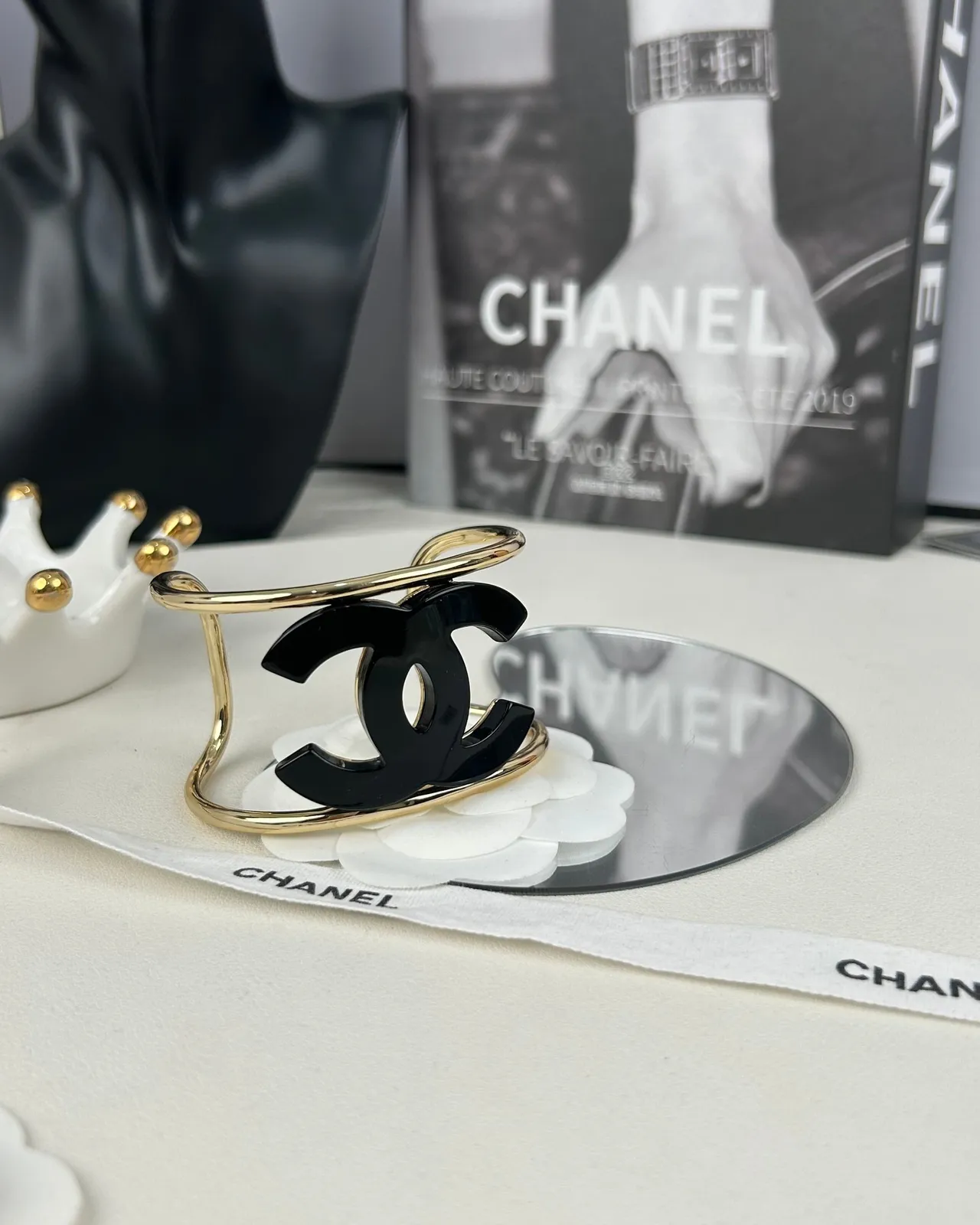Chanel Classic Flap কালো সোনালী কোয়িল্টেড ডায়মন্ড স্টিচিং CC Turn-Lock ক্লাস্প হ্যান্ডব্যাগ 3
